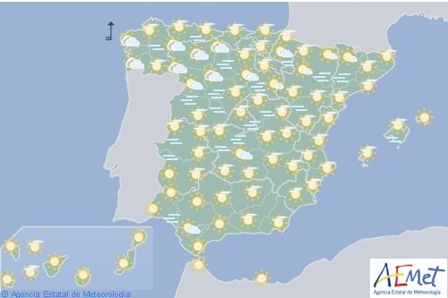 Hoy en España, lluvias persistentes en el oeste de Galicia con viento fuerte en el litoral gallego