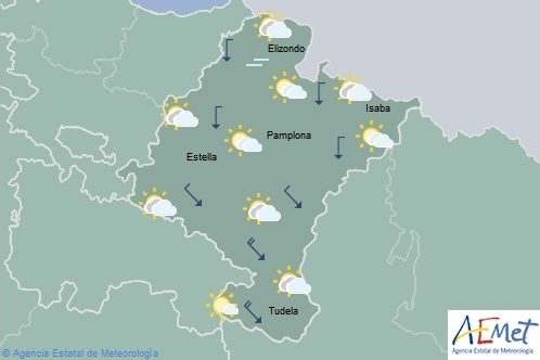 Intervalos nubosos en Navarra, temperaturas sin cambios