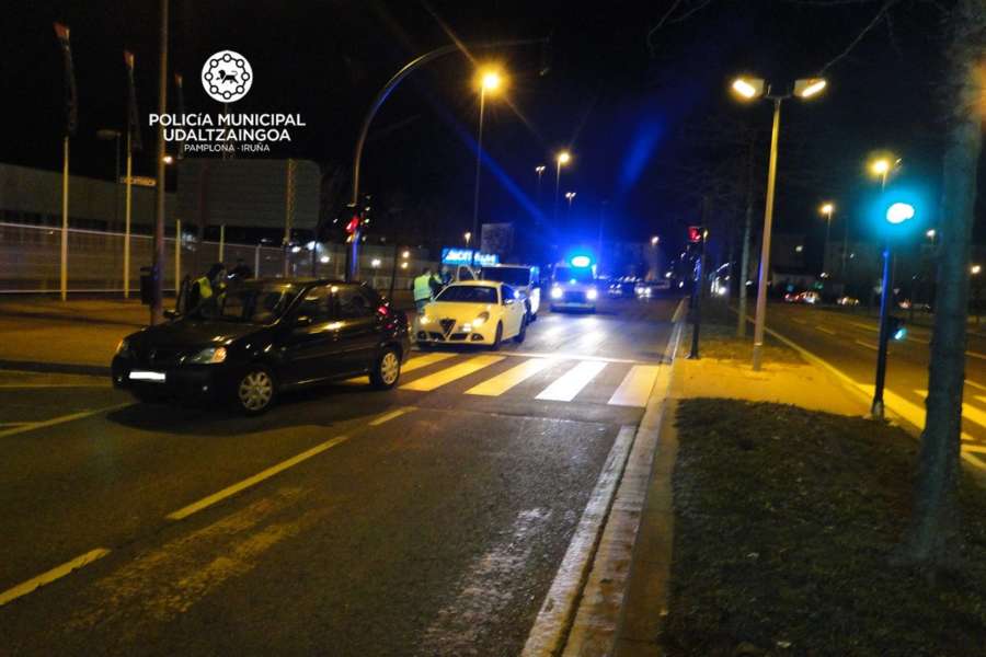 Tres heridos leves en 7 accidentes ayer en Pamplona