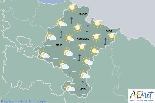 Poco nuboso o despejado en Navarra, temperaturas en descenso