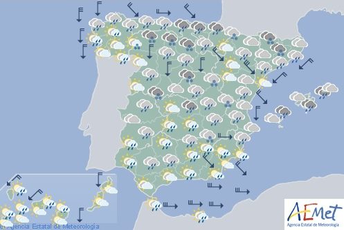 Hoy en España, precipitaciones en el Cantábrico con nieve en zonas de montaña