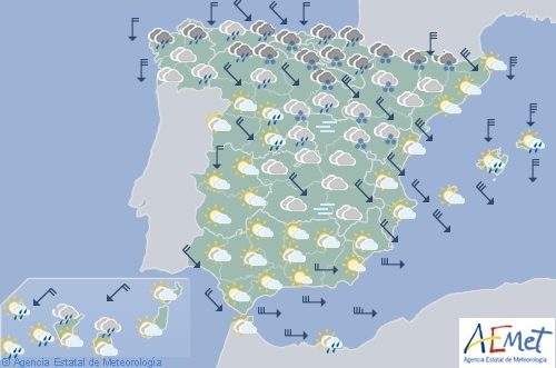 Hoy en España precipitaciones persistentes en el Cantábrico, nieve en Pirineos y sistema Ibérico