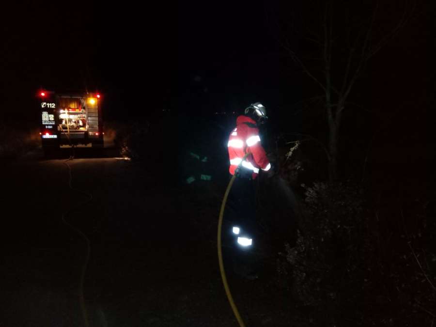 Un incendio forestal en Bargota afecta a una zona de pino y matorral