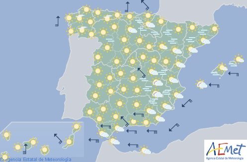 Hoy en España, viento fuerte del sur en Canarias y levante fuerte en el Estrecho