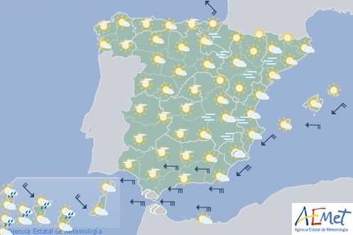 Hoy en España viento fuerte en litorales del sureste y norte de Navarra, levante en el Estrecho