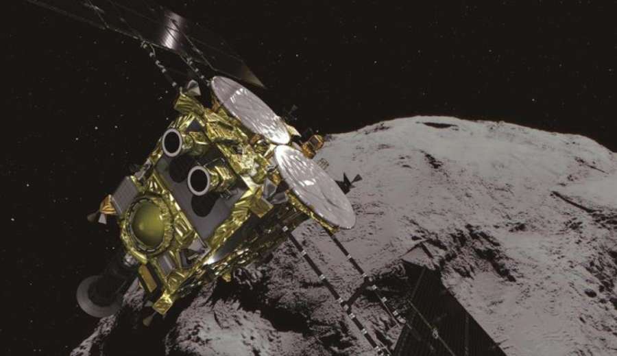 La sonda japonesa Hayabusa2 tocó hoy la superficie de un asteroide situado a 340 millones de kilómetros de la Tierra para tomar muestras, lo que supone un paso clave en su compleja misión destinada a investigar los orígenes de la vida.