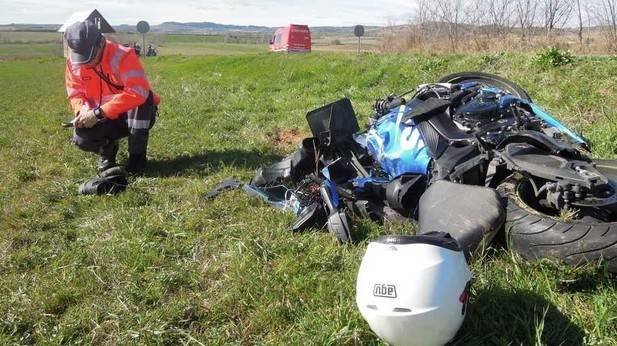Un herido grave en un accidente de moto en Sansol