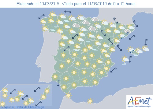 Hoy en España viento fuerte en el nordeste y temperaturas bajan salvo en Andalucía