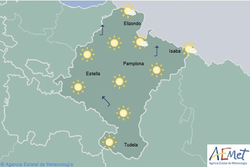 Temperaturas mínimas en notable ascenso en el noroeste de Navarra