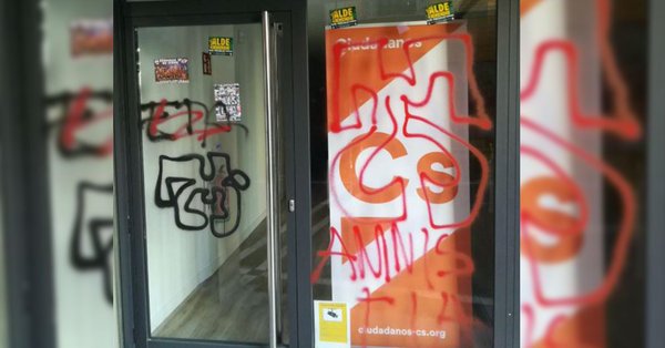El Ayuntamiento de Pamplona condena las pintadas aparecidas en la sede de Cs