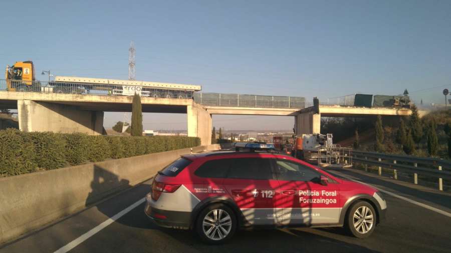 Comienza la reposición del puente de la N121 C de Tudela