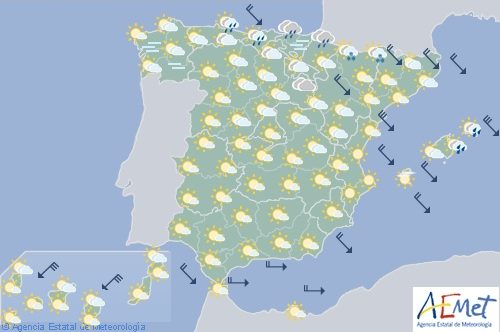 Hoy en España nuboso con precipitaciones en el Cantábrico oriental y Pirineos