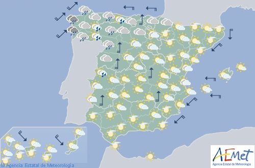 La semana en España se inicia lluviosa en Galicia, Cantábrico y la mitad norte