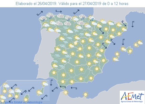Hoy en España predominio de tiempo estable con intervalos de viento fuerte en Canarias y en el Estrecho