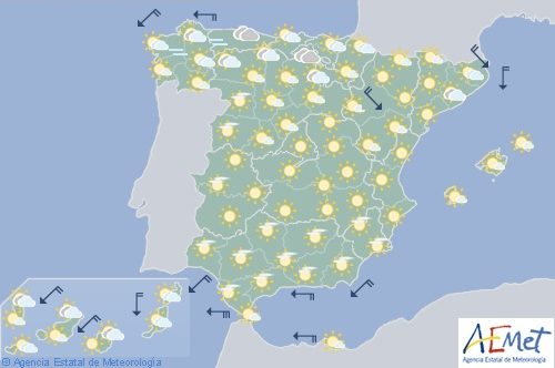 Hoy en España levante fuerte en el Estrecho, tiempo estable y sin precipitaciones