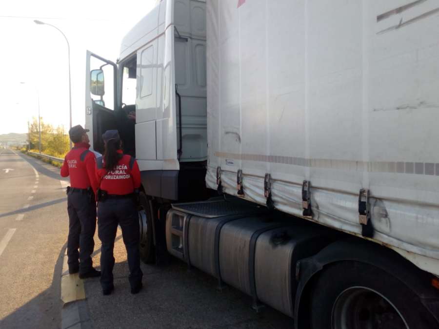 Denunciado un camionero en Lodosa por positivo en tres drogas