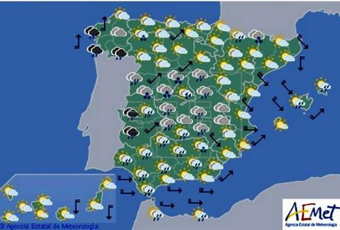 Hoy en España, la lluvia persiste en gran parte del país