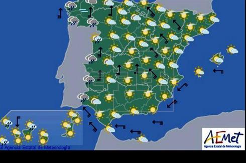 Hoy en España, temperaturas en descenso en el tercio occidental y área mediterránea