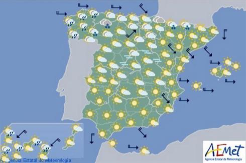 Hoy en España predominio tiempo estable sin precipitaciones en buena parte del país