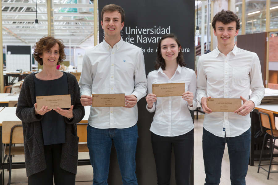 Alumnos del Liceo Monjardín, ganadores de la VIII Olimpiada de Dibujo Técnico de la Universidad de Navarra