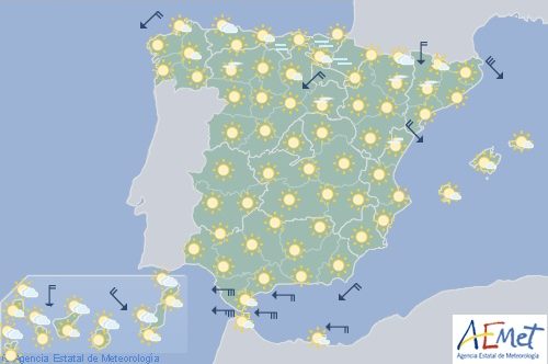Hoy en España, cielo poco nuboso con levante fuerte en el Estrecho
