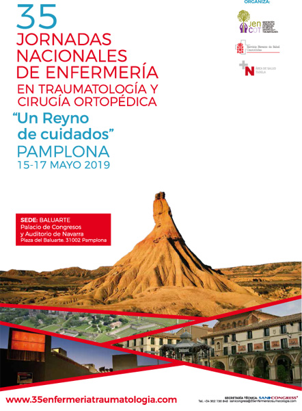 AGENDA: 14-17 de mayo, en Baluarte, 35 Jornadas Nacionales de Enfermería en Traumatología y Cirugía Ortopédica