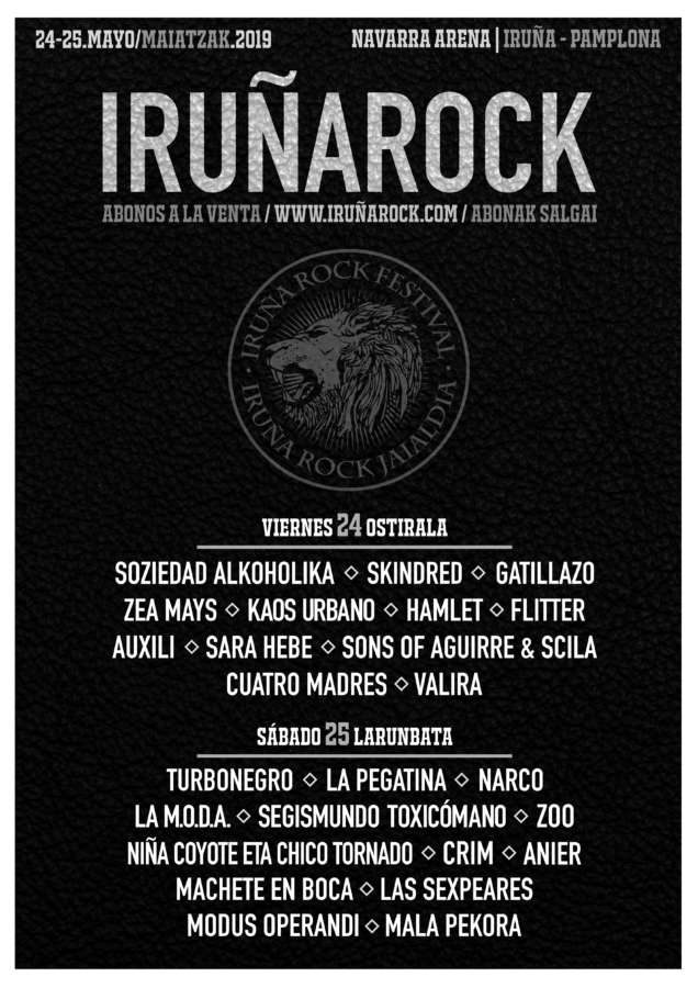 AGENDA: 24 y 25 de mayo, en el Navarra Arena de Pamplona, 'Iruña Rock 2019'