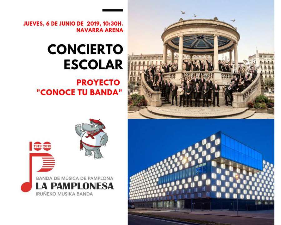 AGENDA: 6 de junio, en el pabellón Navarra Arena, concierto escolar de La Pamplonesa