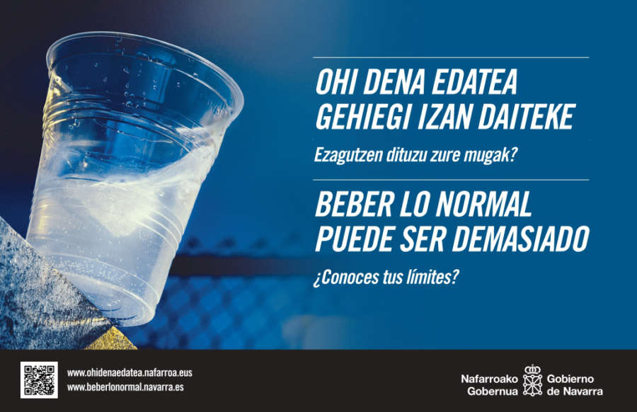 El Gobierno de Navarra relanza la campaña “Beber lo normal puede ser demasiado”