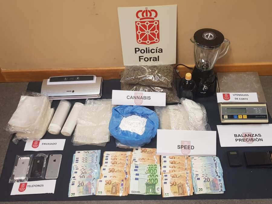 La Policía Foral desarticula un punto de venta de sustancias estupefacientes en Tudela