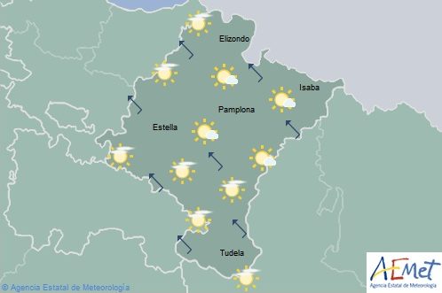 En Navarra temperaturas máximas en ascenso en la Vertiente Cantábrica