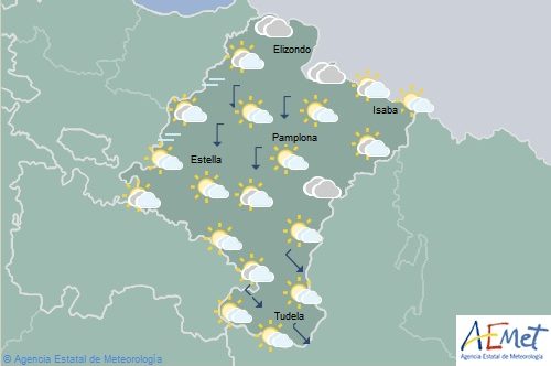 En Navarra temperaturas sin cambios significativo, lluvias en la Ribera