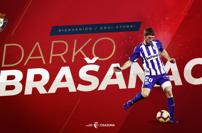 El centrocampista serbio Darko Brasanac, nuevo jugador de Osasuna hasta 2022