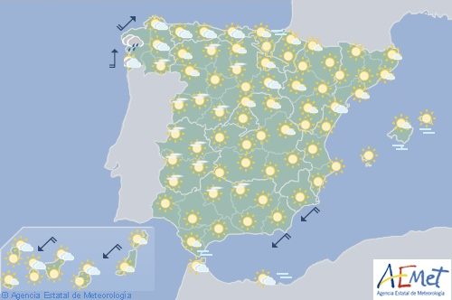 Hoy en España, posibles precipitaciones localmente fuertes en el Cantábrico occidental