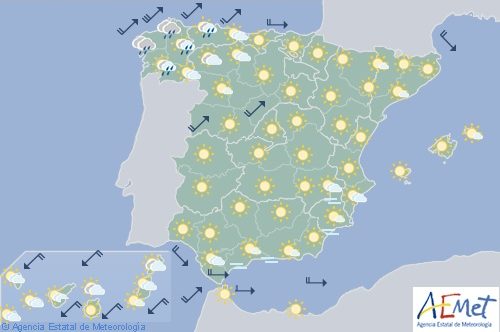 Hoy en España, viento fuerte en el litoral Cantábrico y en las Islas Canaria