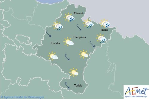 Temperaturas máximas en notable descenso y cielo poco nuboso