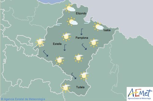 En Navarra poco nuboso con temperaturas máximas en aumento