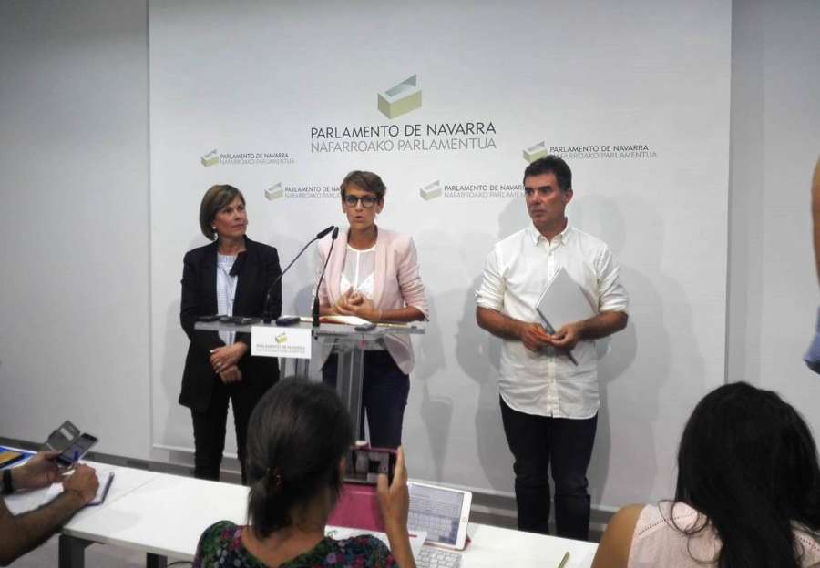 PSN, Geroa Bai, Podemos cierran un acuerdo de gobierno con 13 consejerías a la espera de Bildu