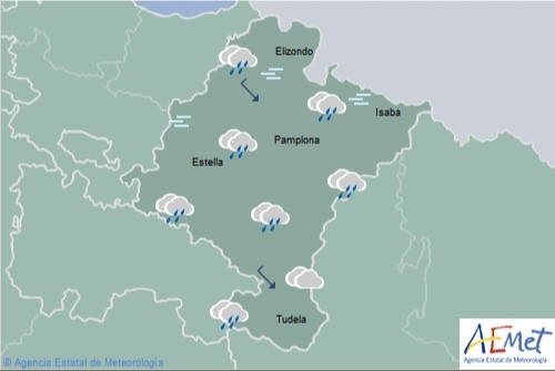 En Navarra cubierto con lluvias y chubascos dispersos