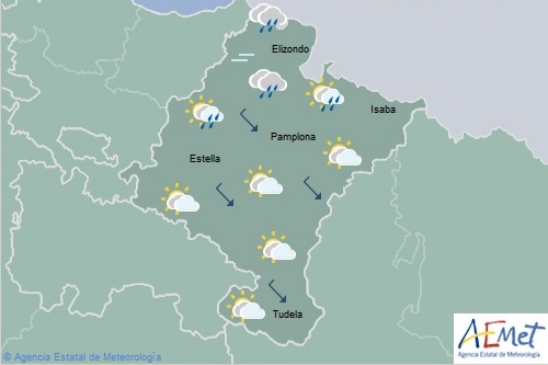 En Navarra cielo nuboso en el noroeste y Pirineos, máximas en aumento