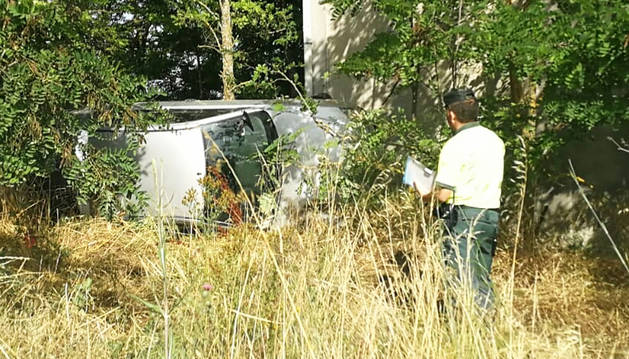 Un herido en una salida de vía en la A-12, cerca de Cizur