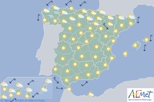 Hoy en España, temperaturas altas en el sur y viento fuerte en las Canarias occidentales
