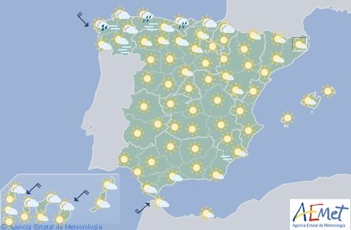 Hoy en España temperaturas altas en el interior oriental y en Baleares
