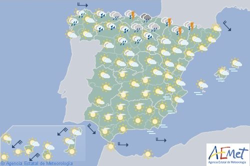 El tiempo hoy domingo en España