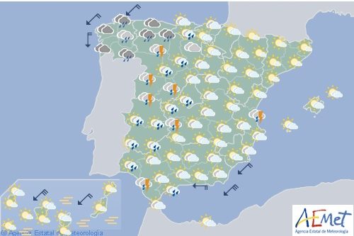 El tiempo hoy lunes en España