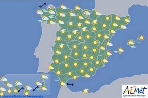 En España temperaturas altas en el interior oriental y en Baleares