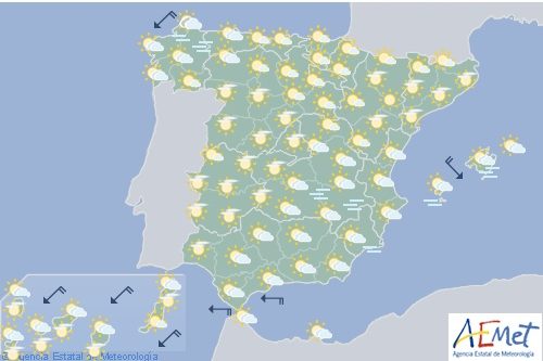 El tiempo para hoy martes en España