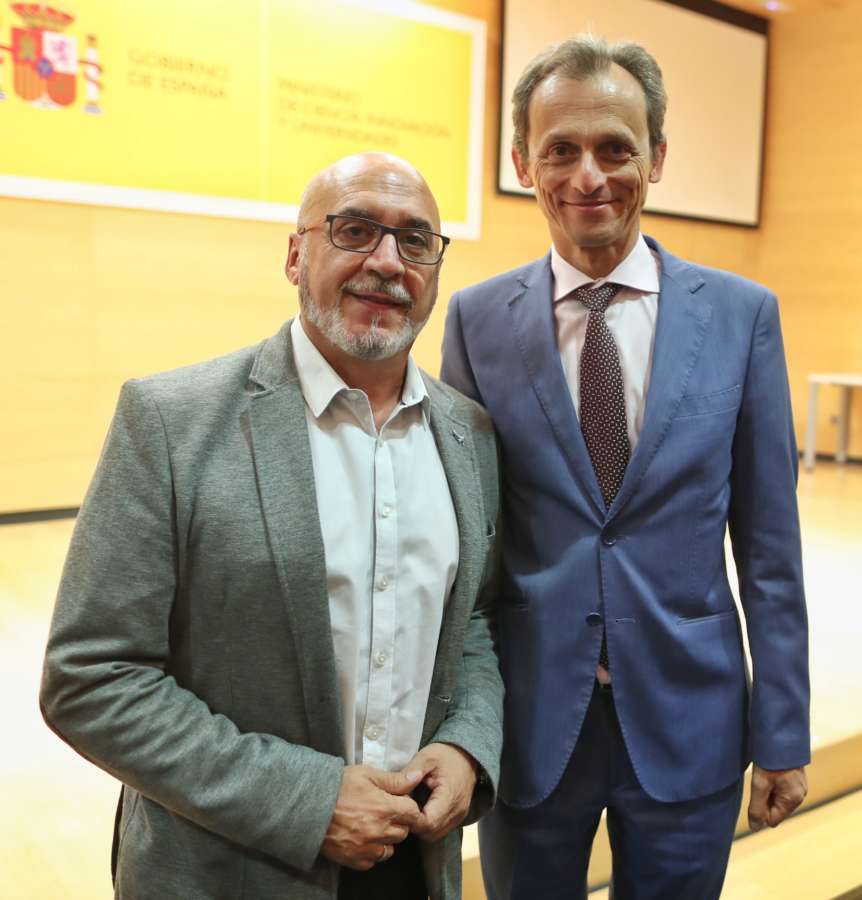 Cigudosa promueve el sistema navarro de investigación ante el ministro Pedro Duque