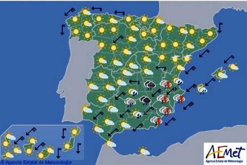 El tiempo para hoy jueves en España