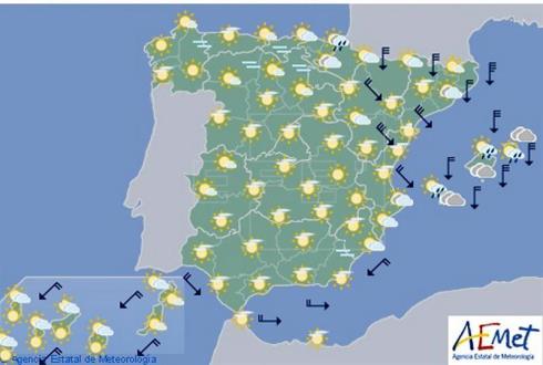 El tiempo para hoy lunes en España